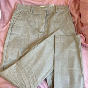 Grey and white trouser pants